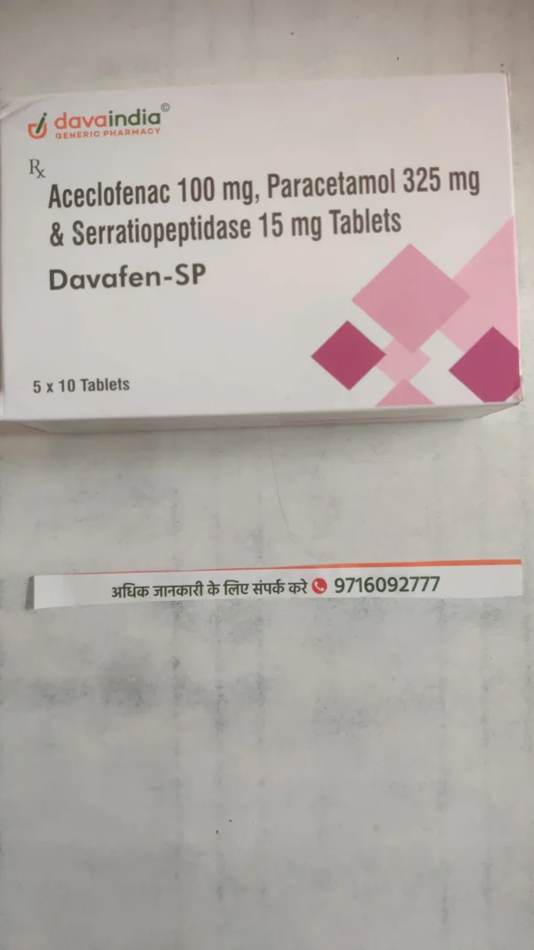 Aceclofenac 100 mg, Paracetamol 325 mg & Serratiopeptidase 15 mg Tablets