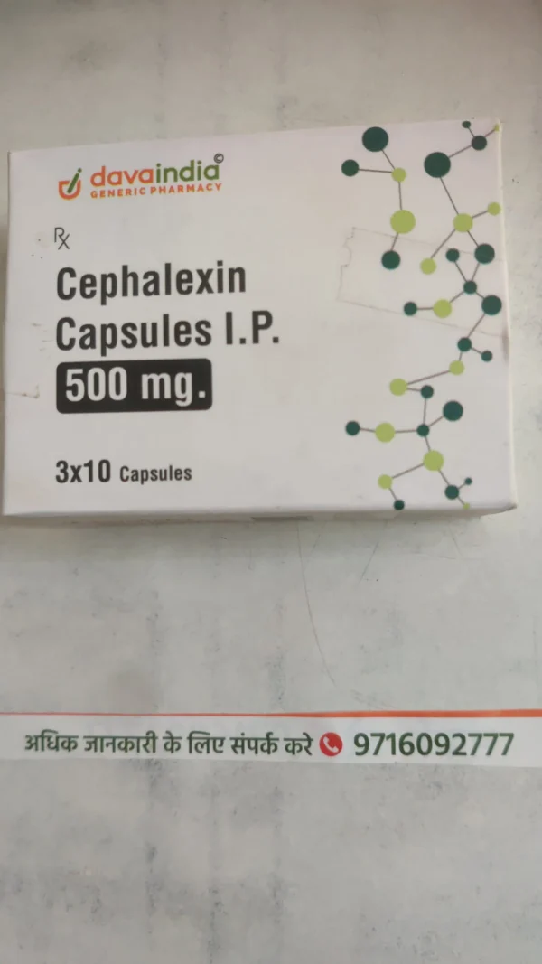 Cephalexin Capsules I.P. 500 mg.