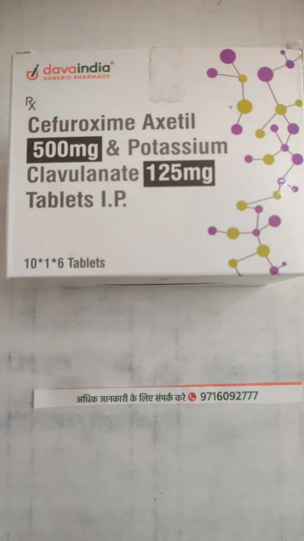 Cefuroxime Axetil 500mg & Potassium Clavulanate 125mg Tablets I.P.