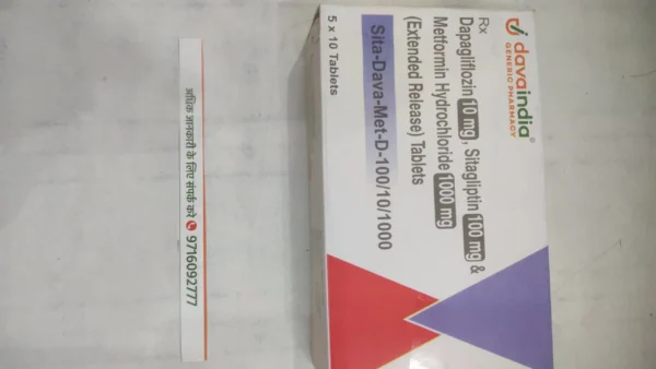 Dapagliflozin 10 mg, Sitagliptin 100 mg & Metformin Hydrochloride 1000 mg (Extended Release) Tablets
