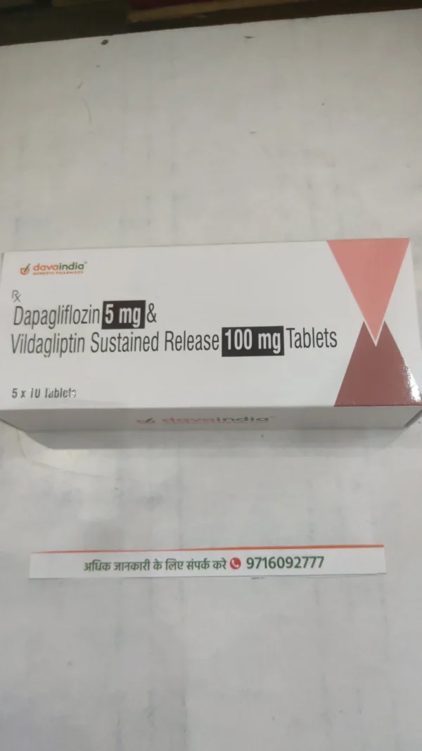 Dapagliflozin 5 mg & Vildagliptin Sustained Release 100 mg Tablets