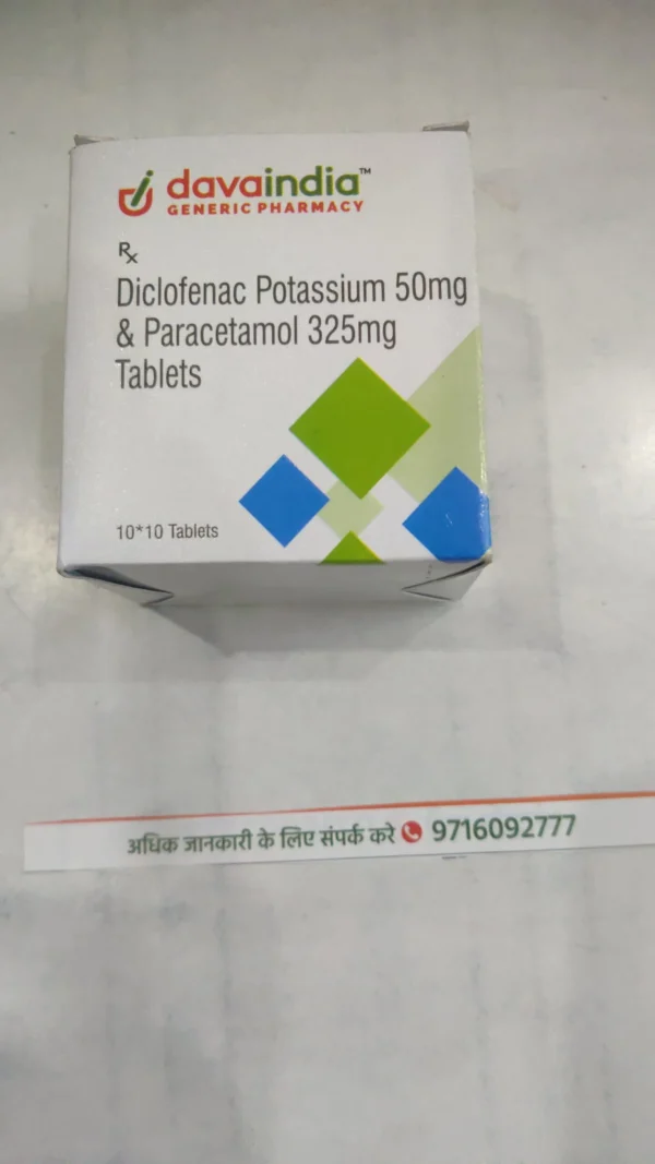 Diclofenac Potassium 50mg & Paracetamol 325mg Tablets