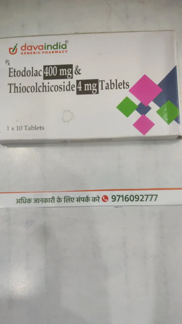 Etodolac 400 mg & Thiocolchicoside 4 mg Tablets
