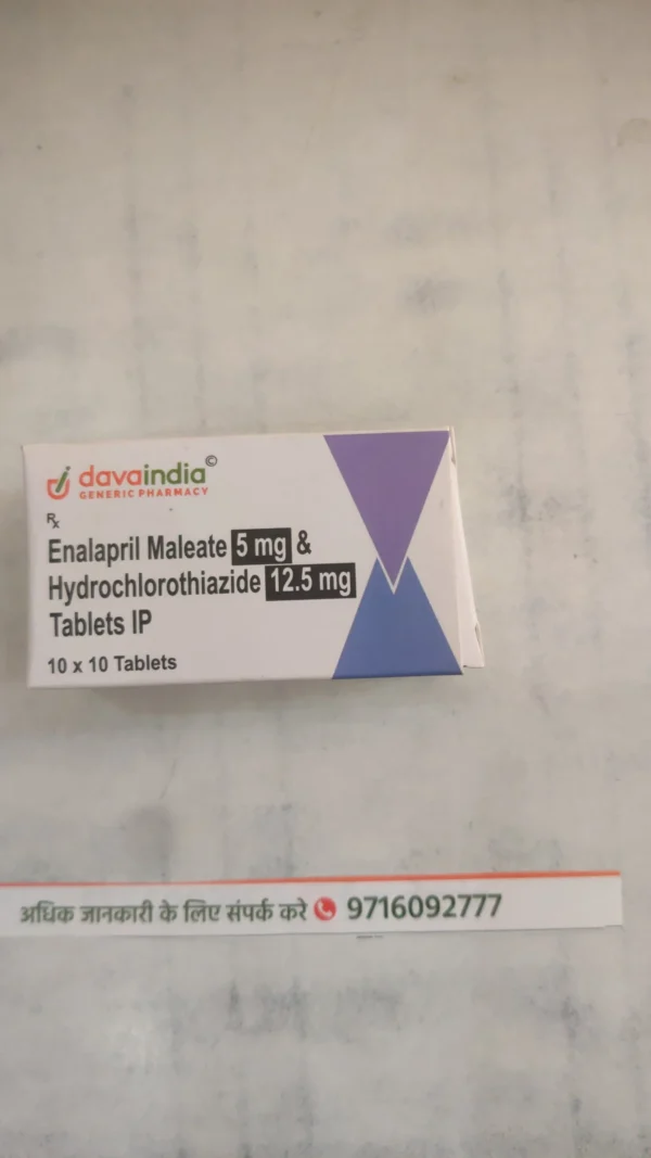 Enalapril Maleate 5 mg & Hydrochlorothiazide 12.5 mg Tablets IP