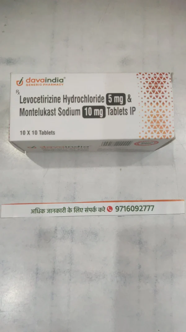 Levocetirizine Hydrochloride 5 mg & Montelukast Sodium 10 mg Tablets IP