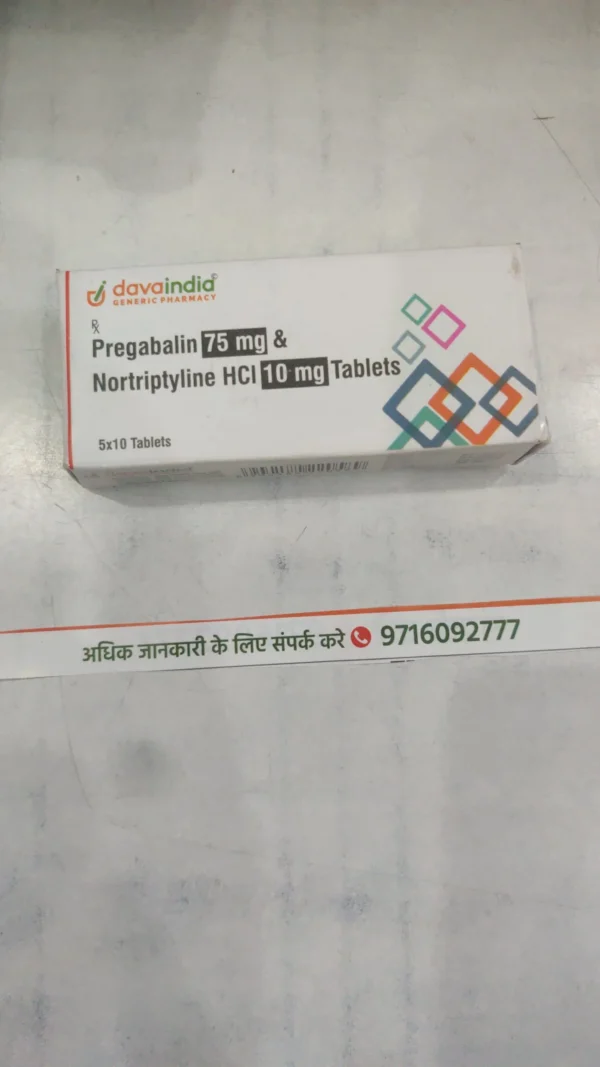 Pregabalin 75 mg & Nortriptyline HCI 10 mg Tablets