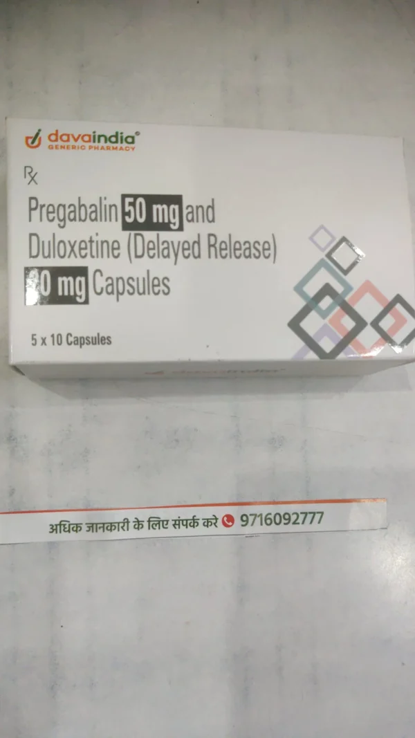 Pregabalin 50 mg and Duloxetine (Delayed Release) 20 mg Capsules
