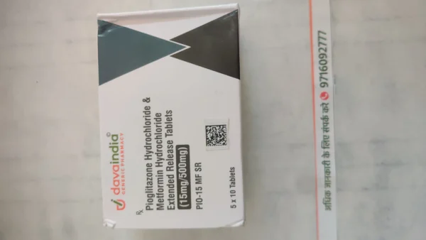 Pioglitazone Hydrochloride & Metformin Hydrochloride Extended Release Tablets (15mg/500mg)