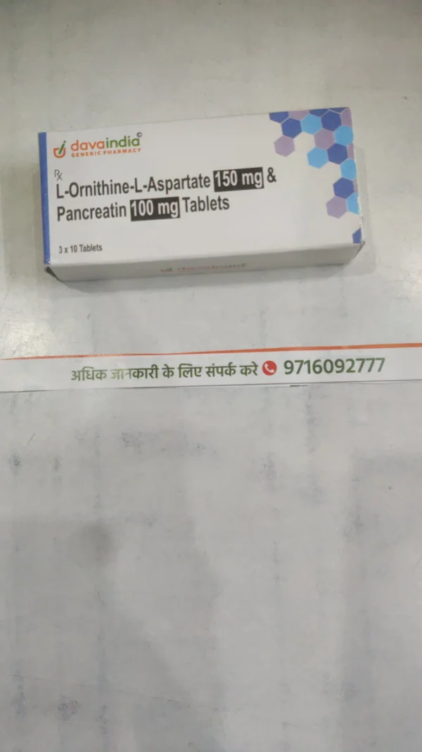 L-Ornithine-L-Aspartate 150 mg & Pancreatin 100 mg Tablets