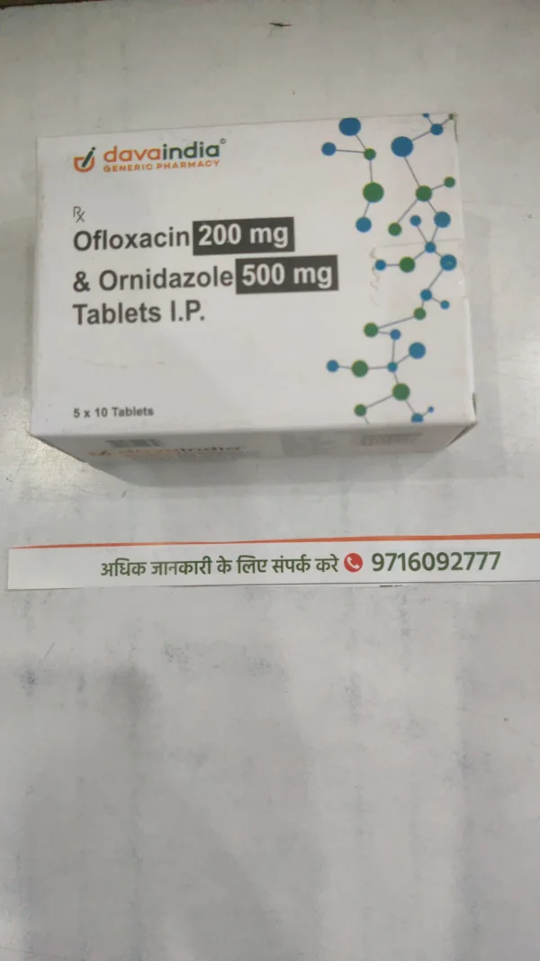 Ofloxacin 200 mg & Ornidazole 500 mg Tablets I.P.