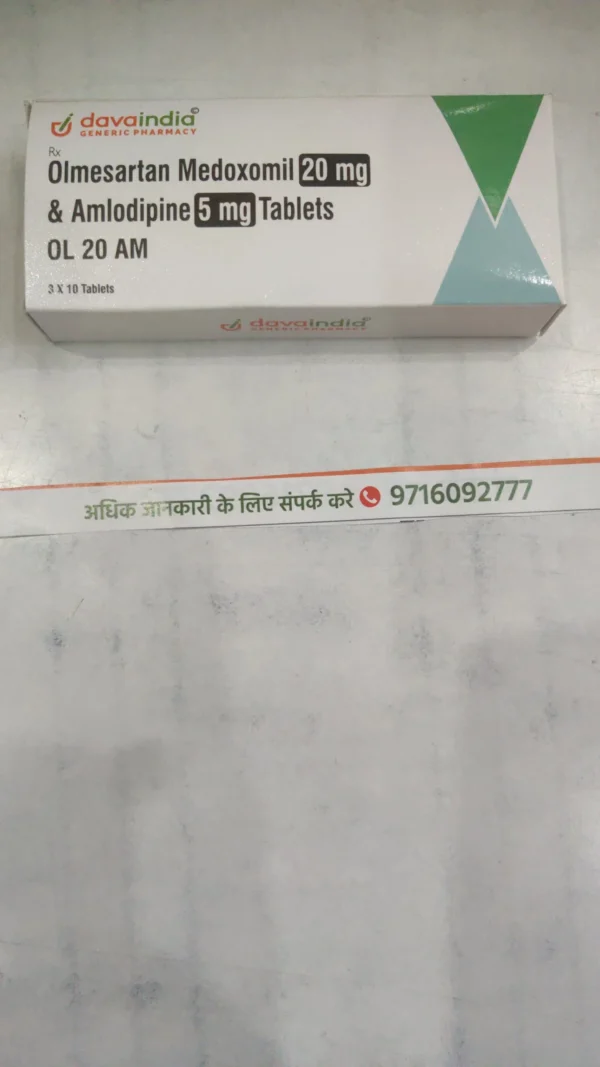 Olmesartan Medoxomil 20 mg & Amlodipine 5 mg Tablets