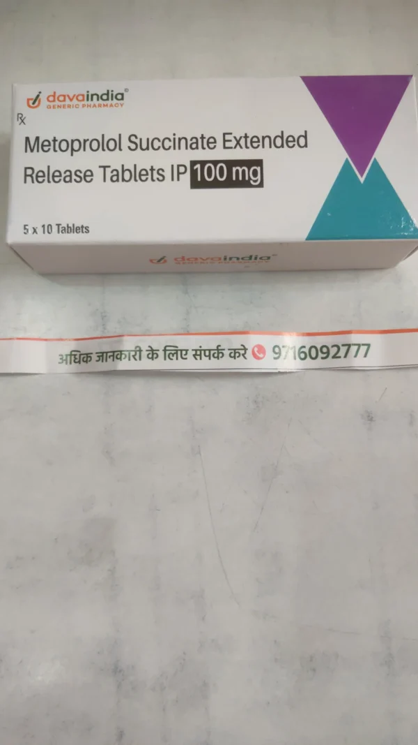 Metoprolol Succinate Extended Release Tablets IP 100 mg