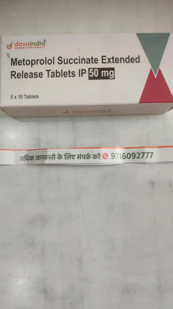 Metoprolol Succinate Extended Release Tablets IP 50 mg