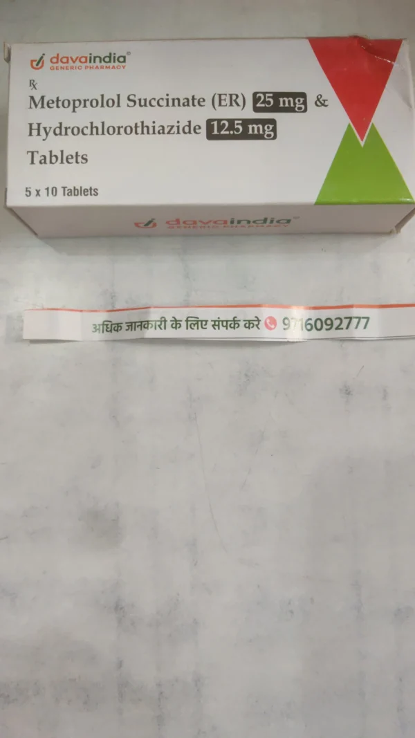 Metoprolol Succinate (ER) 25mg & Hydrochlorothiazide 12.5 mg Tablets