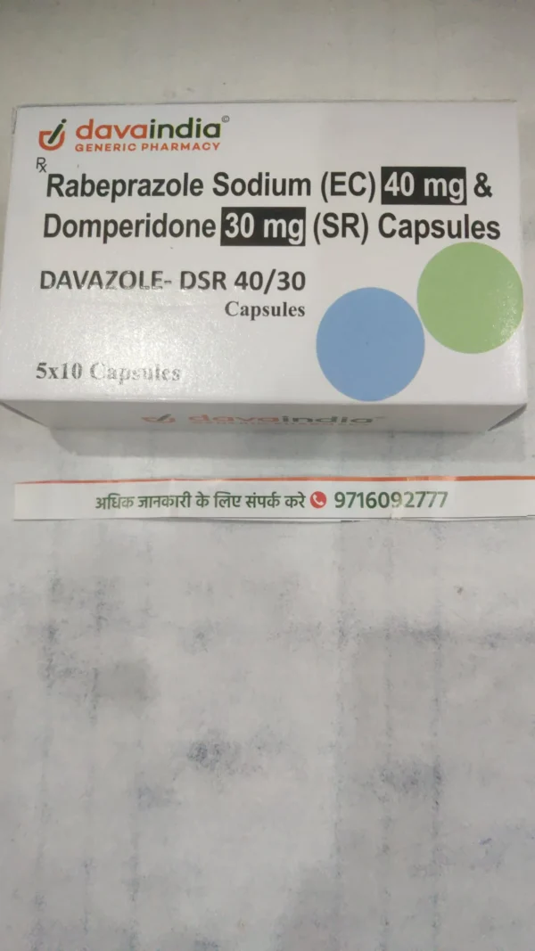 Rabeprazole Sodium (EC) 40 mg & Domperidone 30 mg (SR) Capsules